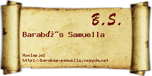 Barabás Samuella névjegykártya